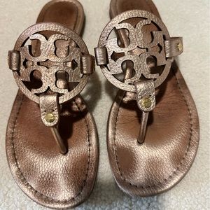 Tory Burch Rose Gold Miller Sandals